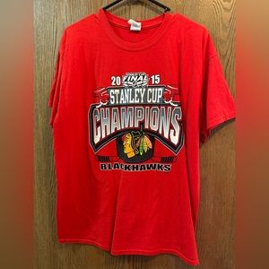 Chicago Blackhawks red tee. Size large.